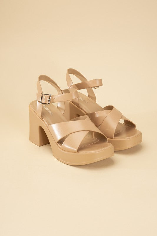 TOUCH-S Crisscross Sandal Heels