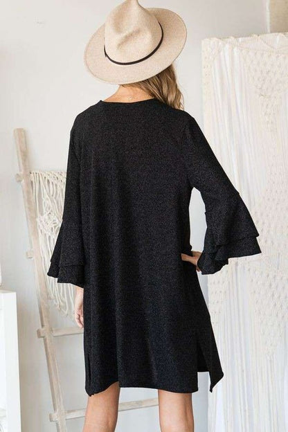 Glitter bell sleeve kimono cardigan KRT1664