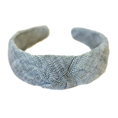 Ebony Tweed Knotted Headband