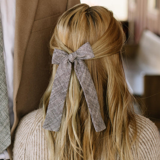 Ebony Tweed Lady Hair Bow