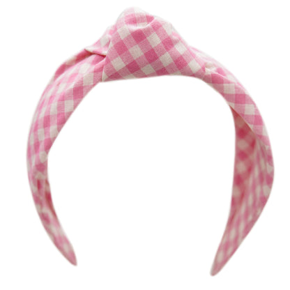 Fuchsia Plaid - Women's Knotted Headband