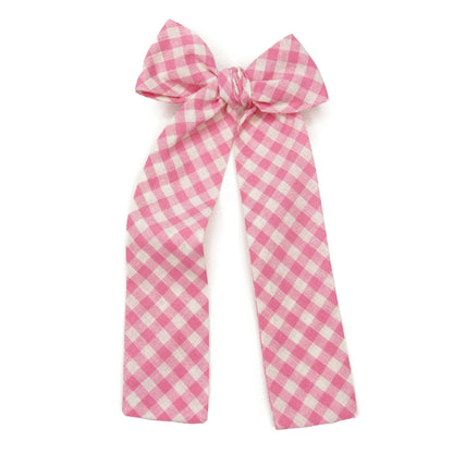 Fuchsia Plaid Lady Hair Bow