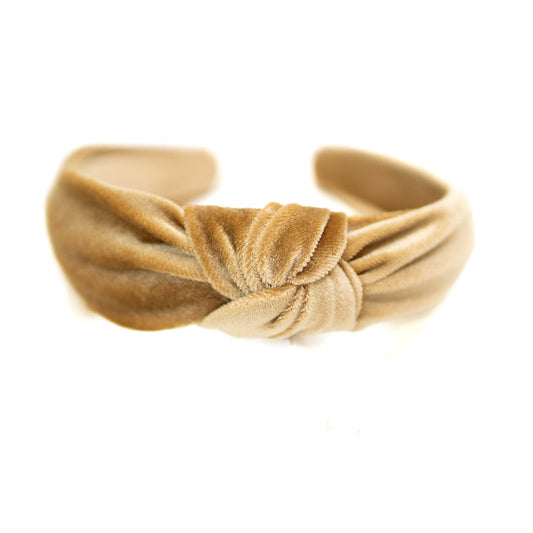 Gold Velvet Women's Knotted Headband