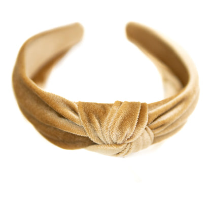 Gold Velvet Women's Knotted Headband