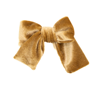 Gold Velvet Petite Hair Bow