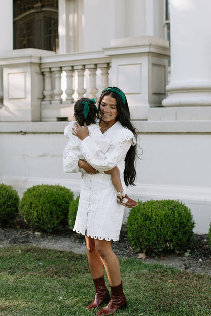 Green Velvet Darling Hair Bow