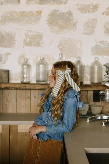 Juniper Stripe Lady Hair Bow