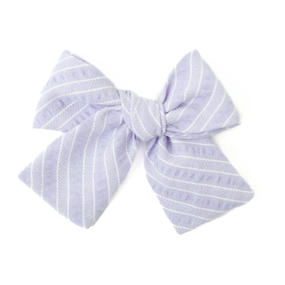 Lavender Stripe Petite Hair Bow