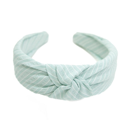 Mint Stripe Knotted Headband