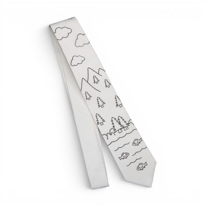 Mountain Scene Men's Coloring Tie