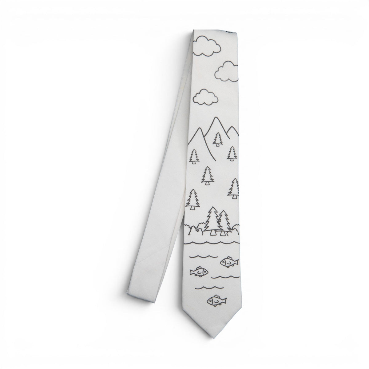 Mountain Scene Men's Coloring Tie
