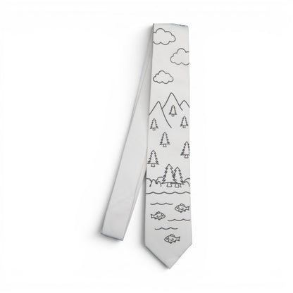 Mountain Scene Men's Coloring Tie