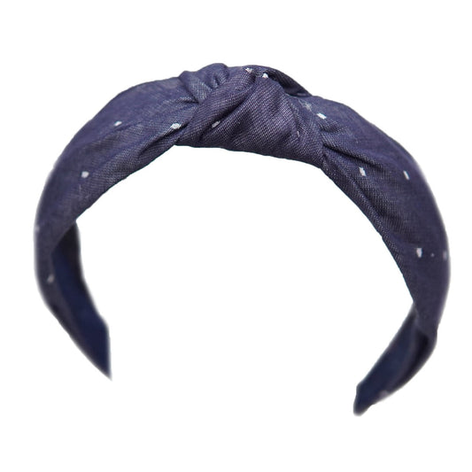 Navy Dot - Women's Knotted Headband