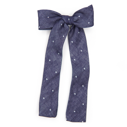 Navy Dot Lady Hair Bow