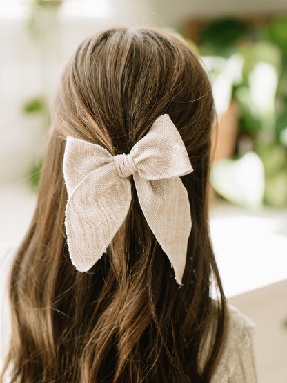 Parchment Tweed - Darling Hair Bow
