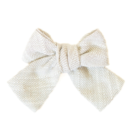 Parchment Tweed - Petite Hair Bow