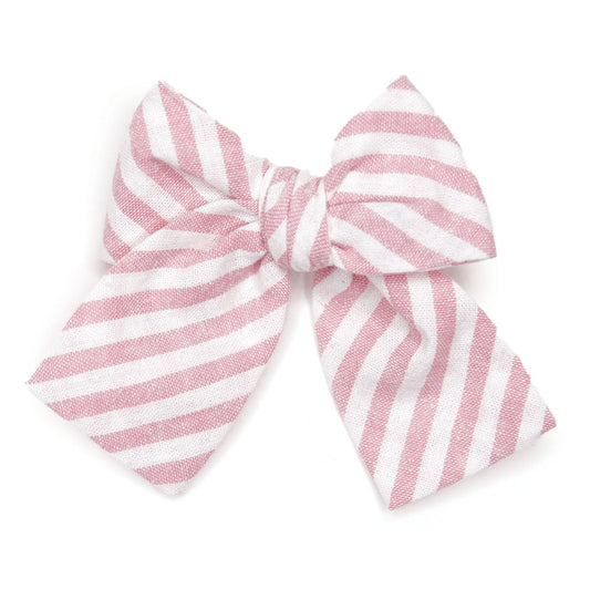 Peony Stripe Petite Hair Bow