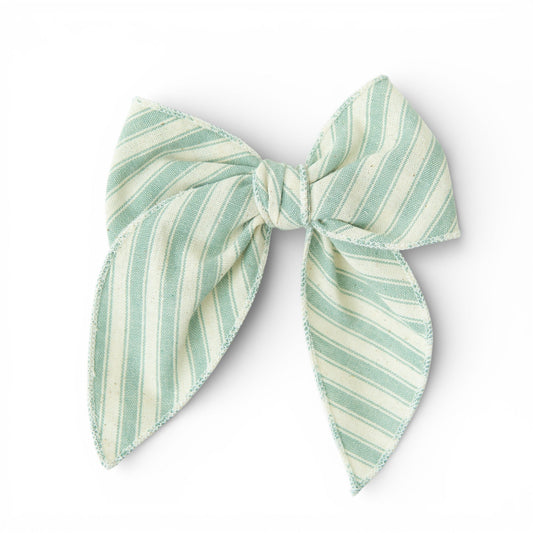 Pistachio Stripe - Darling Hair Bow