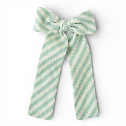 Pistachio Stripe - Lady Hair Bow