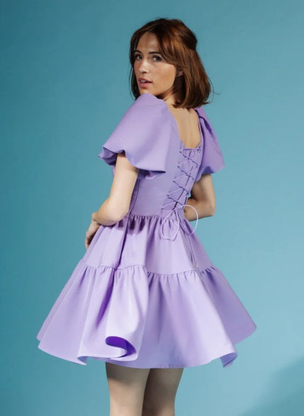 Princess Puff Dress in purple