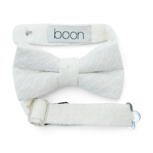 Quilted White - Boys Bow TIe