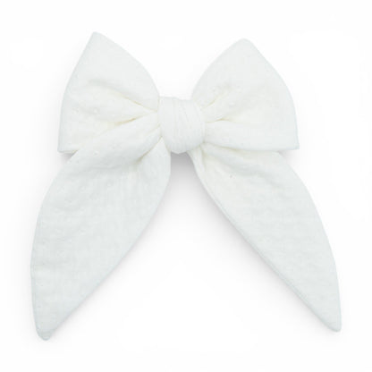 Quilted White - Darling Hair Bow