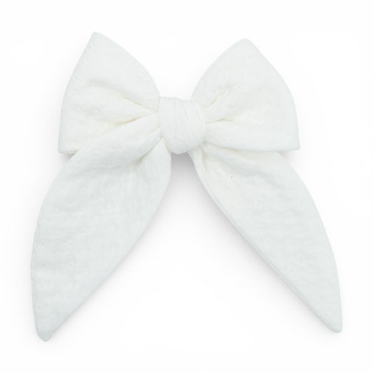 Quilted White - Darling Hair Bow