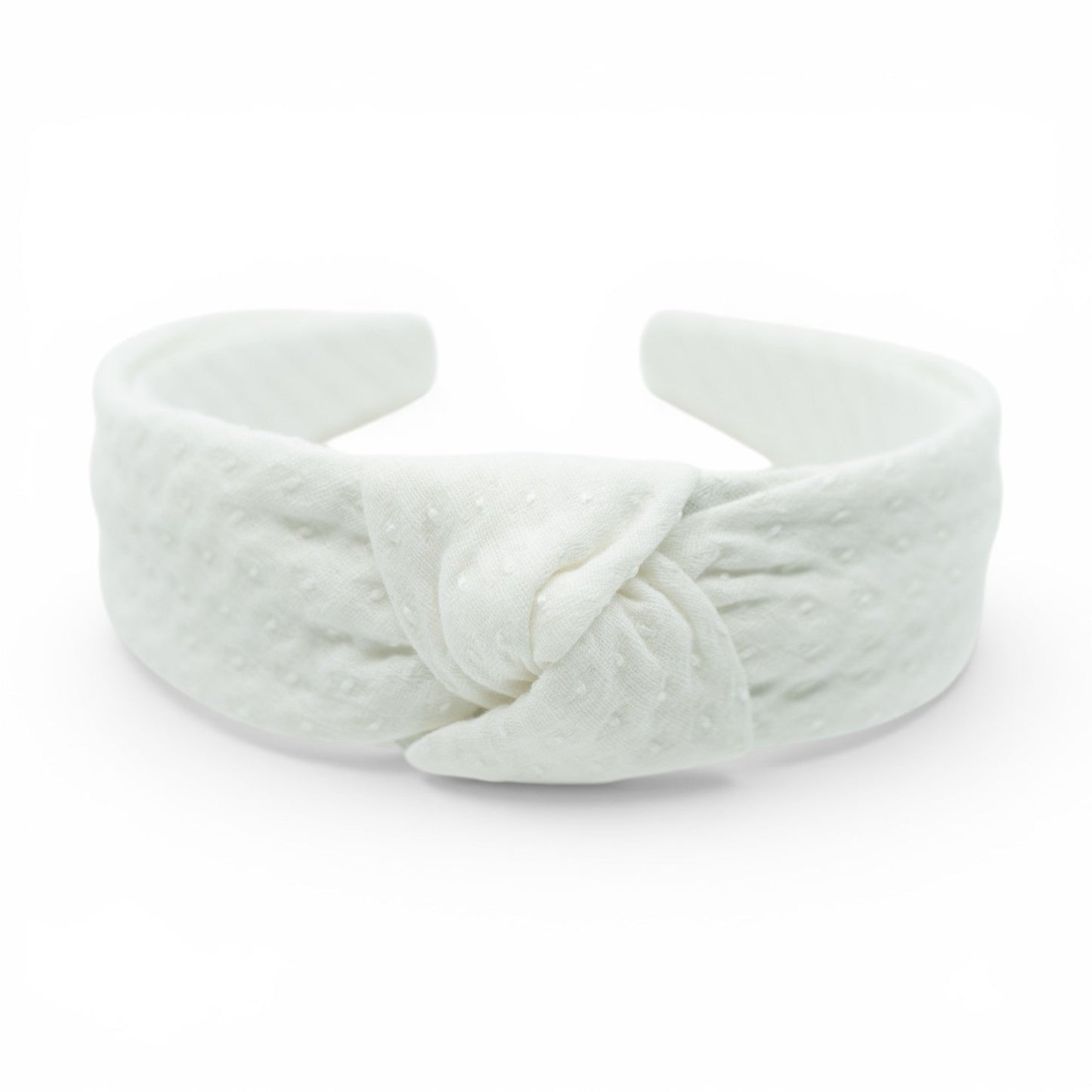 Quilted White - Knotted Headband