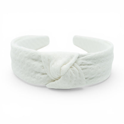Quilted White - Knotted Headband