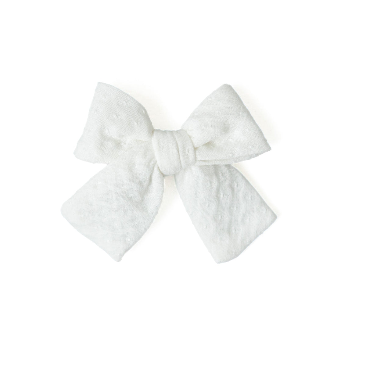 Quilted White - Petite Hair Bow
