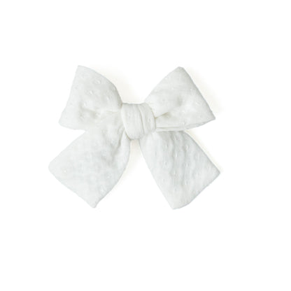 Quilted White - Petite Hair Bow