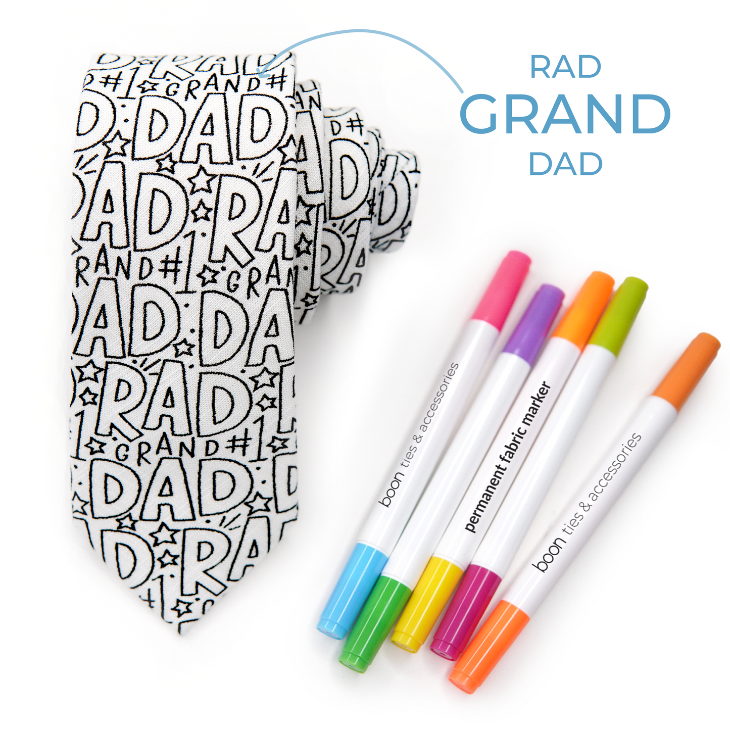 Rad GRAND Dad Coloring Tie - Tie only, no markers