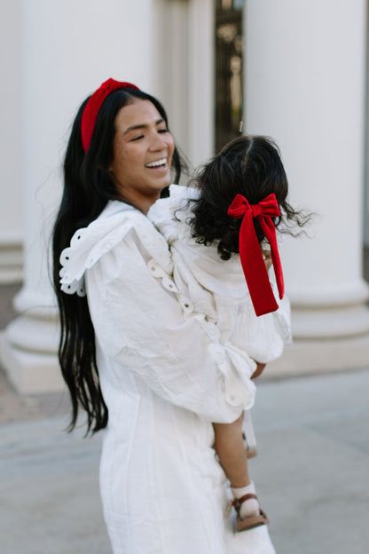 Red Velvet Lady Hair Bow