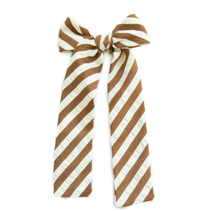 Russet Stripe Lady Hair Bow