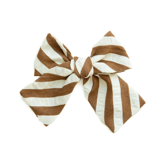 Russet Stripe Petite Hair Bow