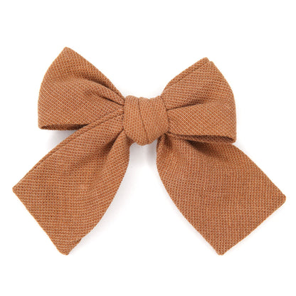 Tan Saddle Petite Hair Bow