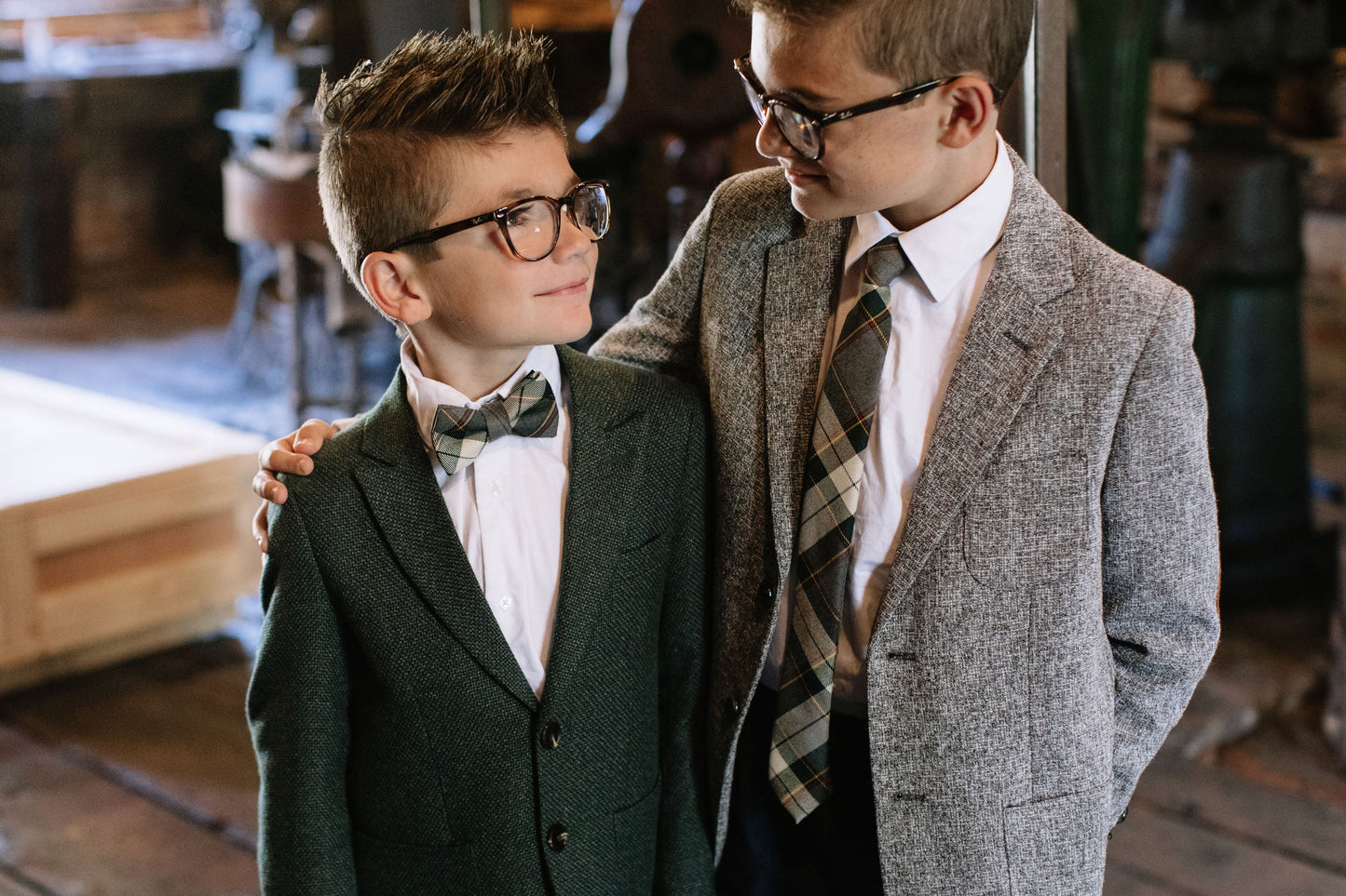 Spruce Plaid Boys Tie