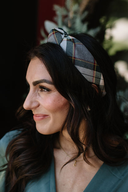 Spruce Plaid Women's Knotted Headband