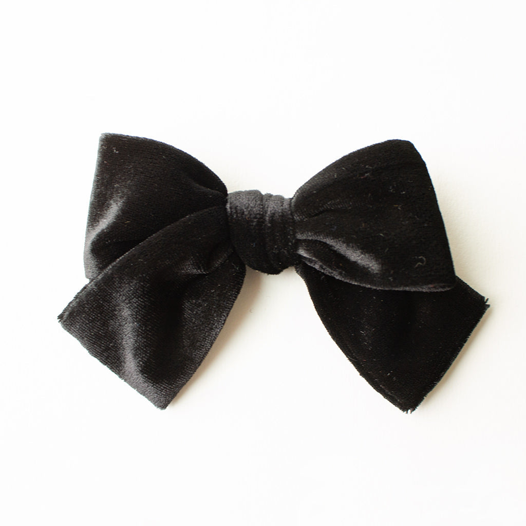 Black Velvet Petite Hair Bow