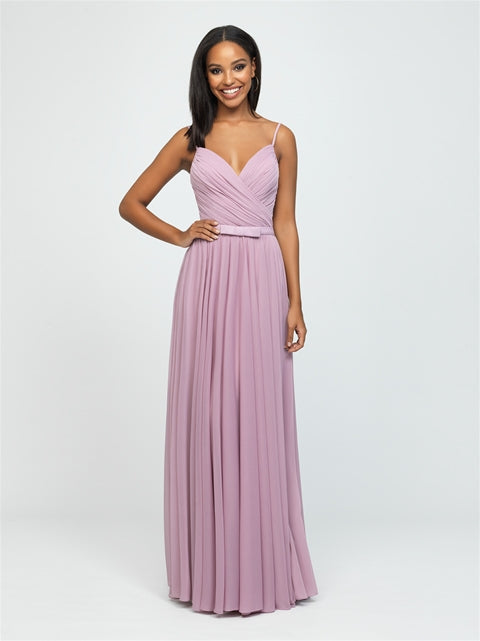 Mauve Ruched Chiffon Dress