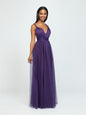 Eggplant Braided Tank Tulle Dress