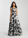 Silver Floral Modest Gown