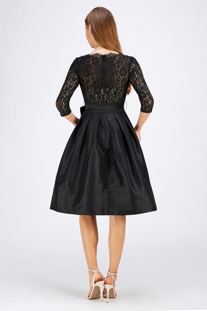 Modest Lace Bodice Taffeta Skirt