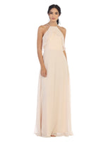 Halter Bodice Chiffon Gown