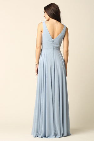 Cowl Neck Chiffon Gown