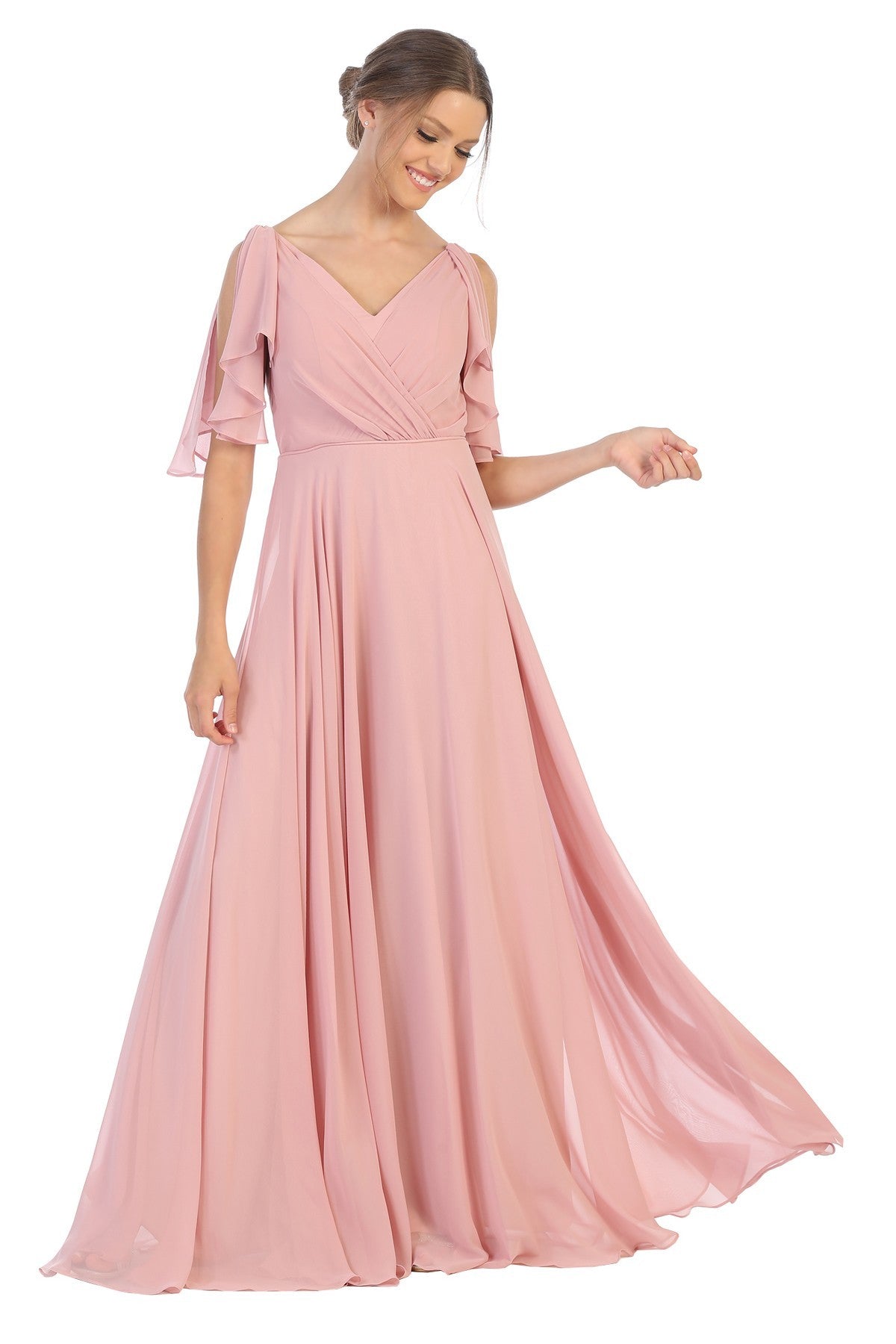 Open Sleeve Chiffon Gown