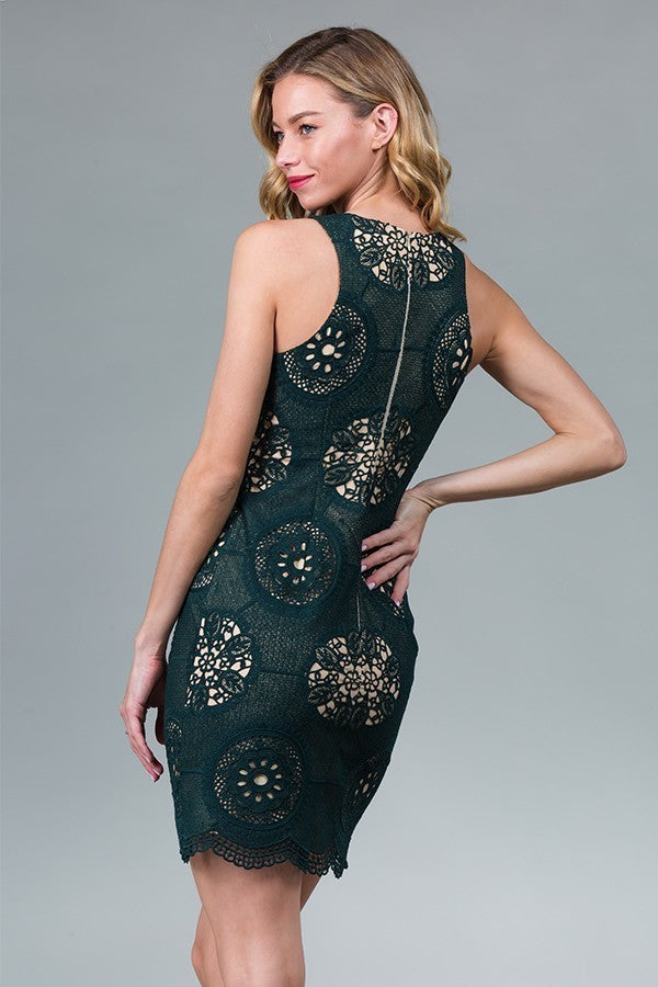 Hunter Green Laced Dress