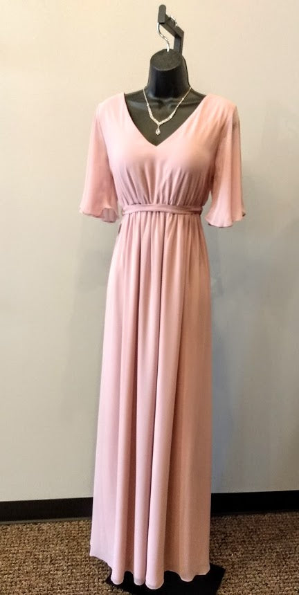 V-Neckline Flutter Sleeve Maxi