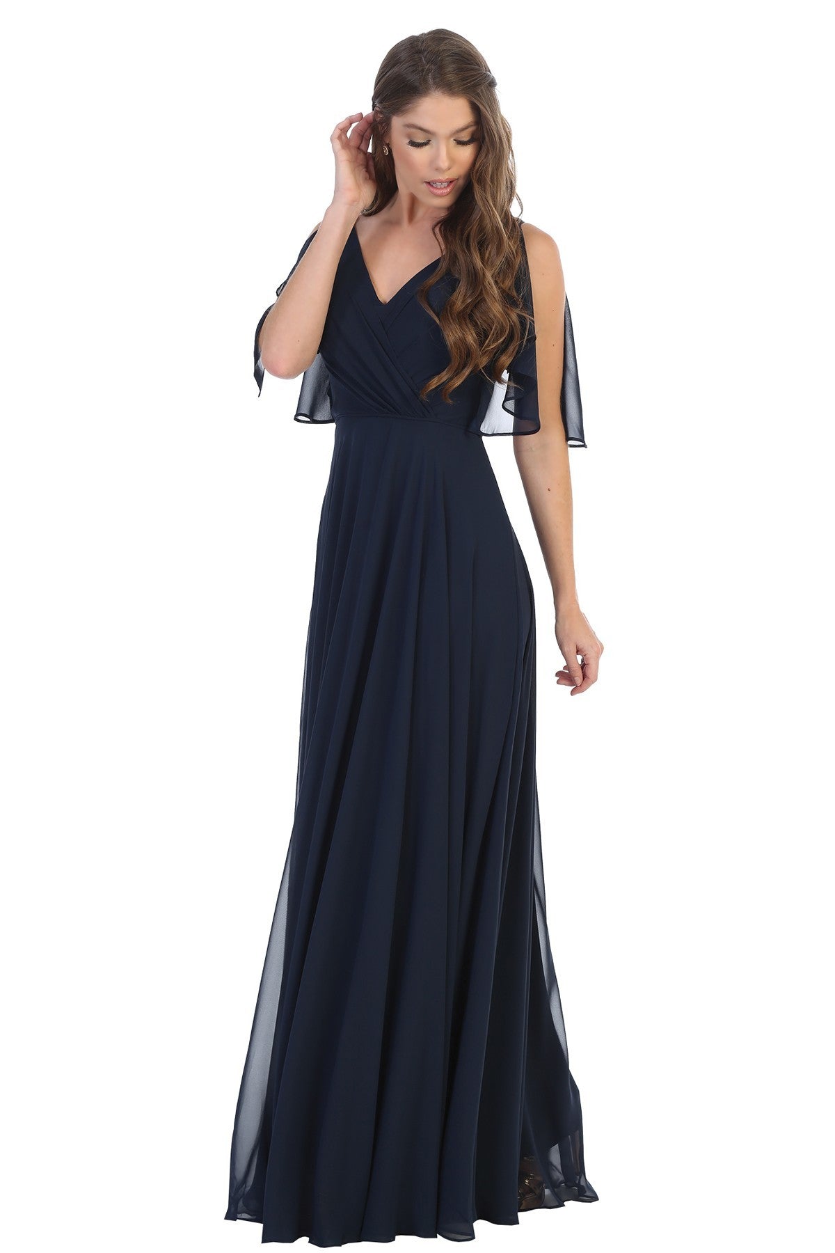 Open Sleeve Chiffon Gown